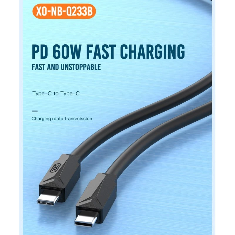 کابل تبدیل فست شارژ XO XO-Q233B Type-C To Type-C 60W 1m