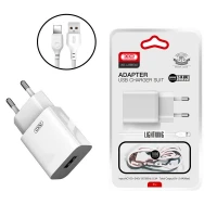 شارژر دیواری 12 وات ایکس او XO-L99 2.4A + کابل آیفونی
