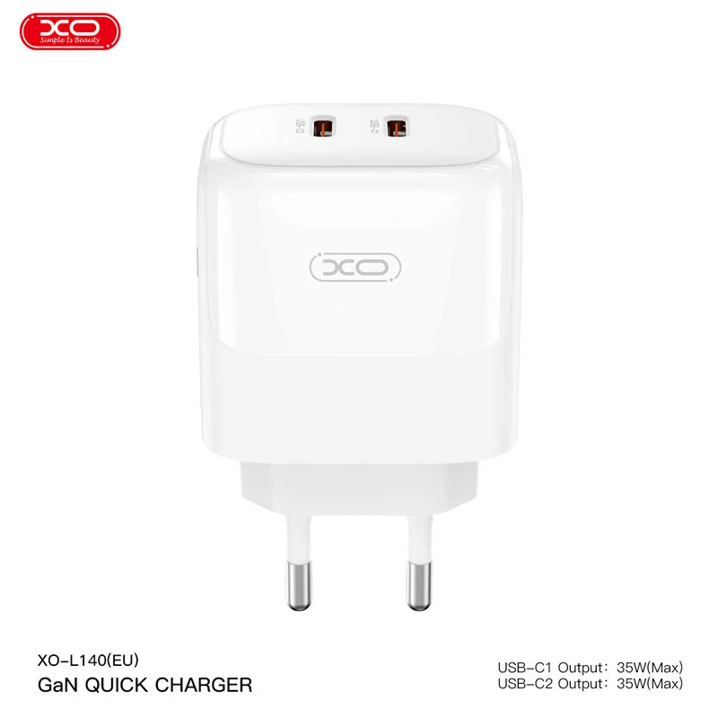 شارژر دیواری 35 وات ایکس او XO-L140 GaN PD 3A + کابل تبدیل تایپ سی
