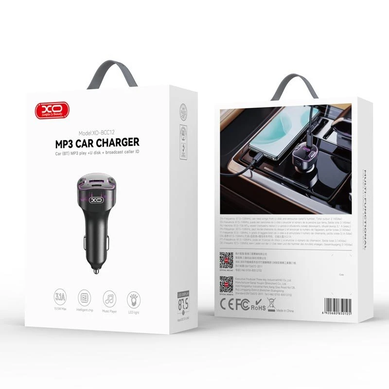 شارژر فندکی + FM Player بلوتوثی XO-BCC12