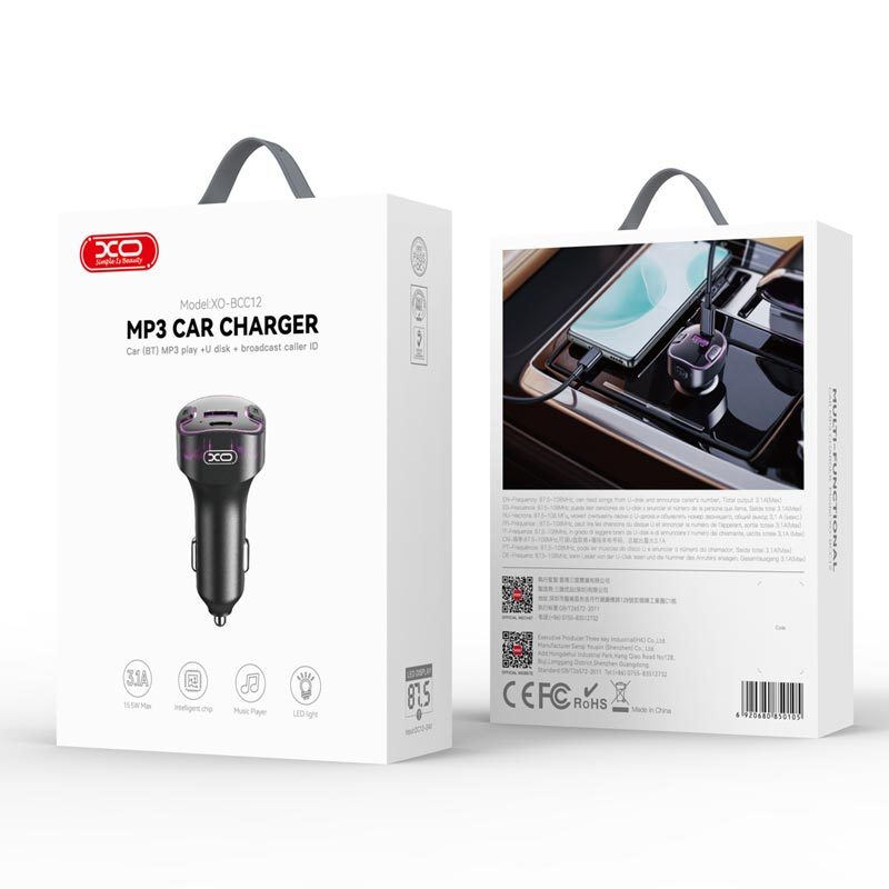 شارژر فندکی + FM Player بلوتوثی XO-BCC12