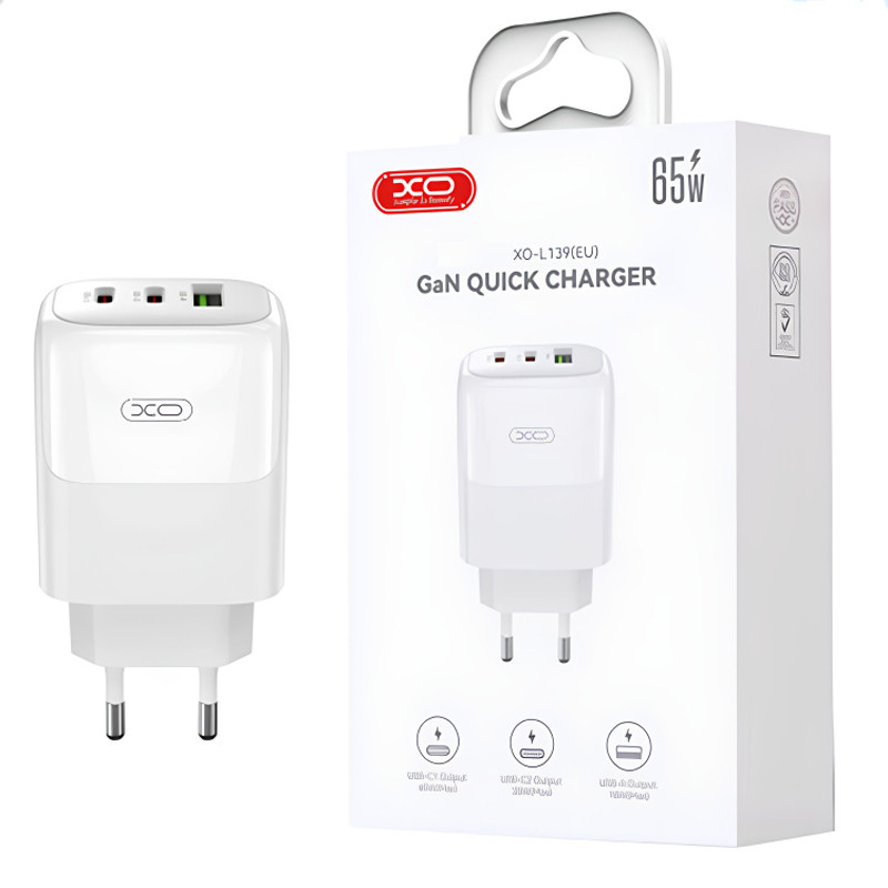 شارژر دیواری 65 وات ایکس او XO-L139 GaN PD QC 3.25A