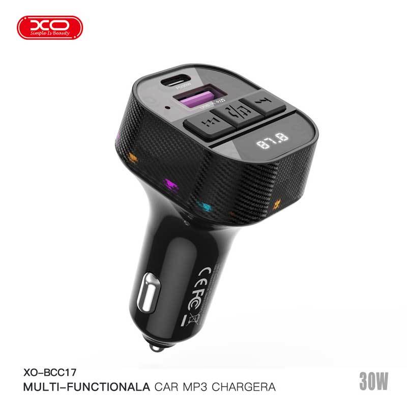 شارژر فندکی + FM Player بلوتوثی XO XO-BCC17 + کابل تایپ سی