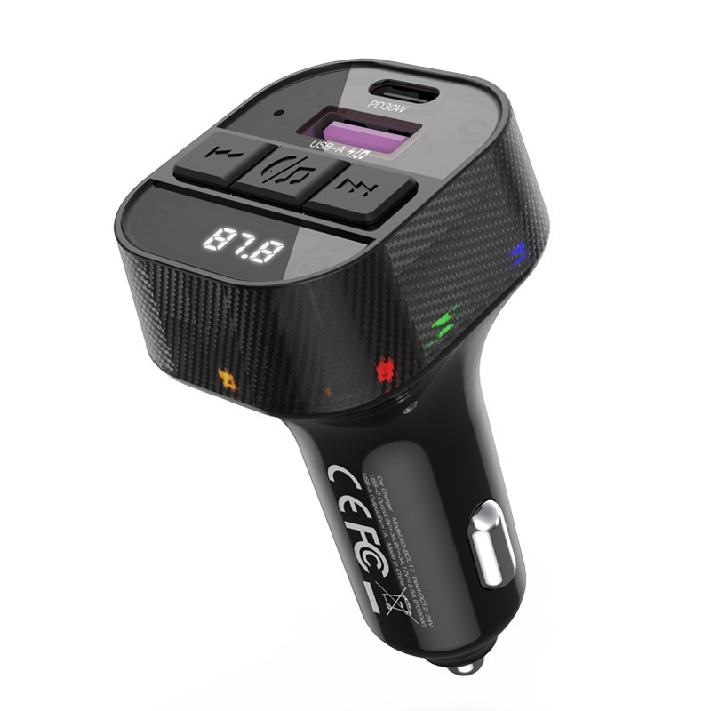 شارژر فندکی + FM Player بلوتوثی XO-BCC17 + کابل Type-C To Lightning