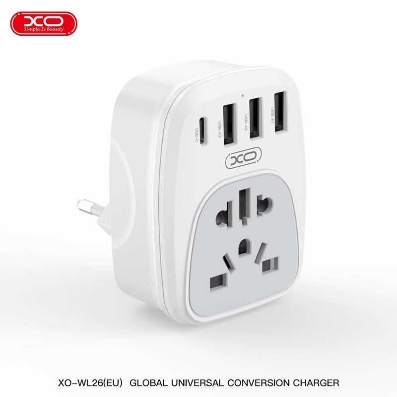 کلگی فست شارژ XO XO-WL26EU 4Port 3.4A 17W