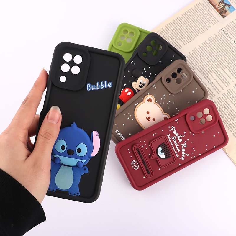 قاب سیلیکونی سولید سامسونگ Galaxy A22 4G / M22 / M32 4G محافظ لنزدار