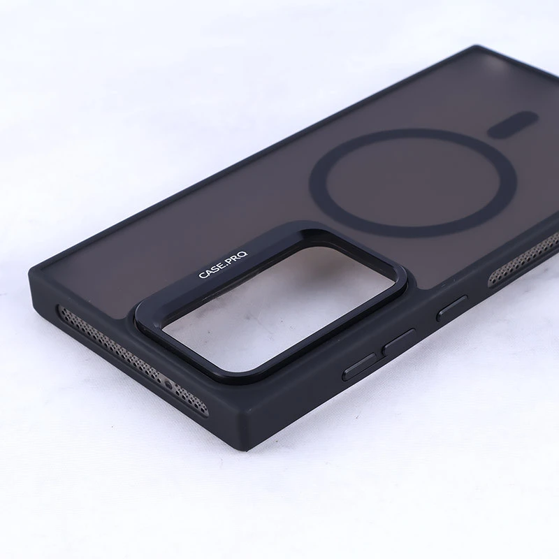 قاب مگ سیف استندشو با محافظ لنز رینگی سامسونگ Galaxy S23 Ultra پشت مات