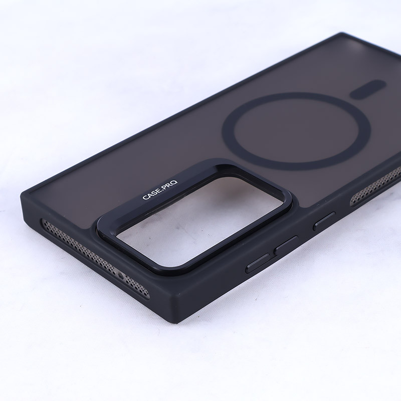 قاب مگ سیف استندشو با محافظ لنز رینگی سامسونگ Galaxy S23 Ultra پشت مات