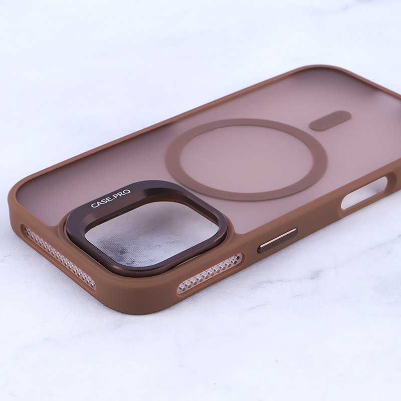 قاب مگ سیف استندشو با محافظ لنز رینگی آیفون iPhone 16 پشت مات