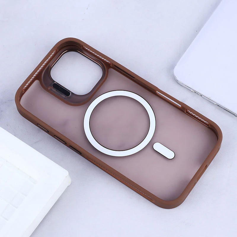 قاب مگ سیف استندشو با محافظ لنز رینگی آیفون iPhone 16 پشت مات