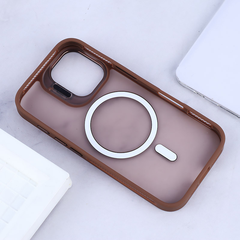 قاب مگ سیف استندشو با محافظ لنز رینگی آیفون iPhone 16 پشت مات