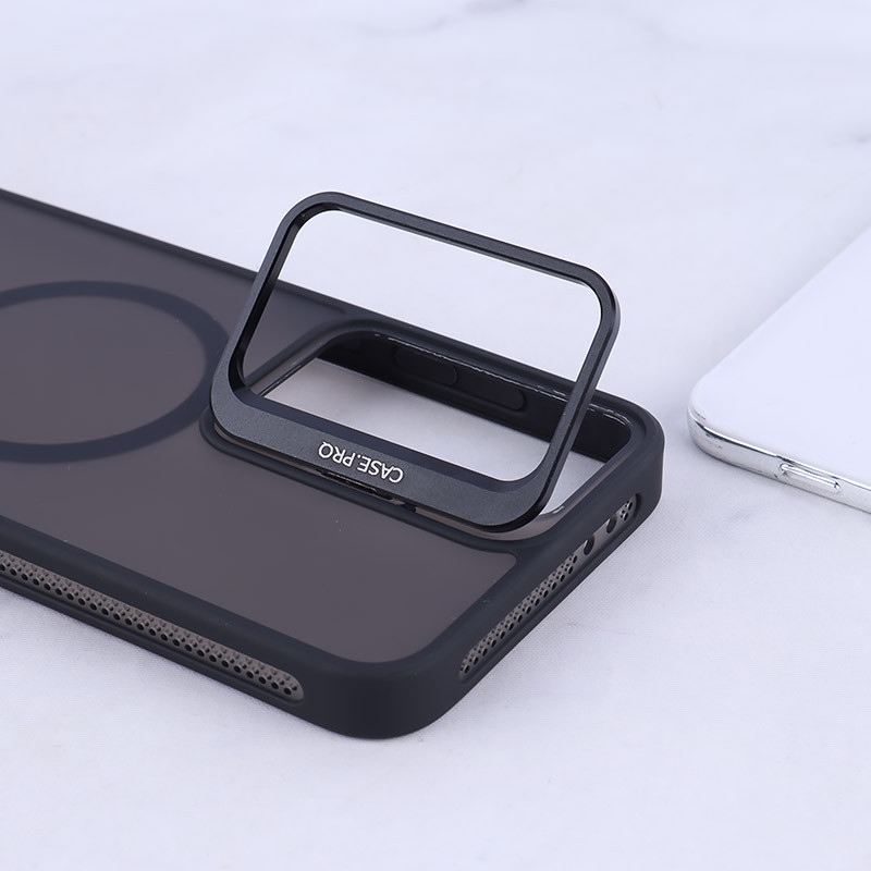 قاب مگ سیف استندشو با محافظ لنز رینگی سامسونگ Galaxy S24 FE پشت مات