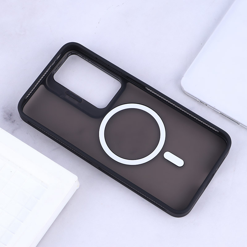 قاب مگ سیف استندشو با محافظ لنز رینگی سامسونگ Galaxy S24 FE پشت مات