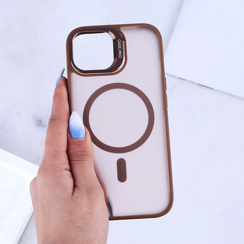 قاب مگ سیف استندشو با محافظ لنز رینگی آیفون iPhone 15 پشت مات