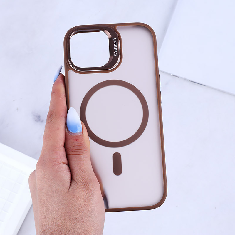 قاب مگ سیف استندشو با محافظ لنز رینگی آیفون iPhone 15 پشت مات
