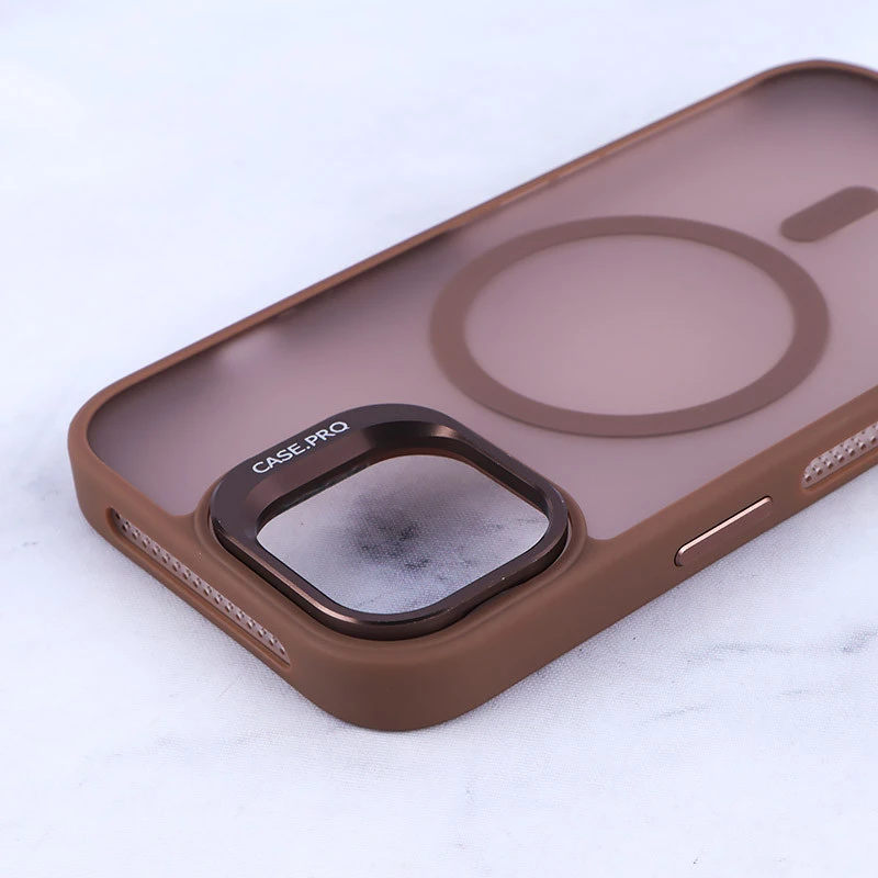 قاب مگ سیف استندشو با محافظ لنز رینگی آیفون iPhone 15 پشت مات