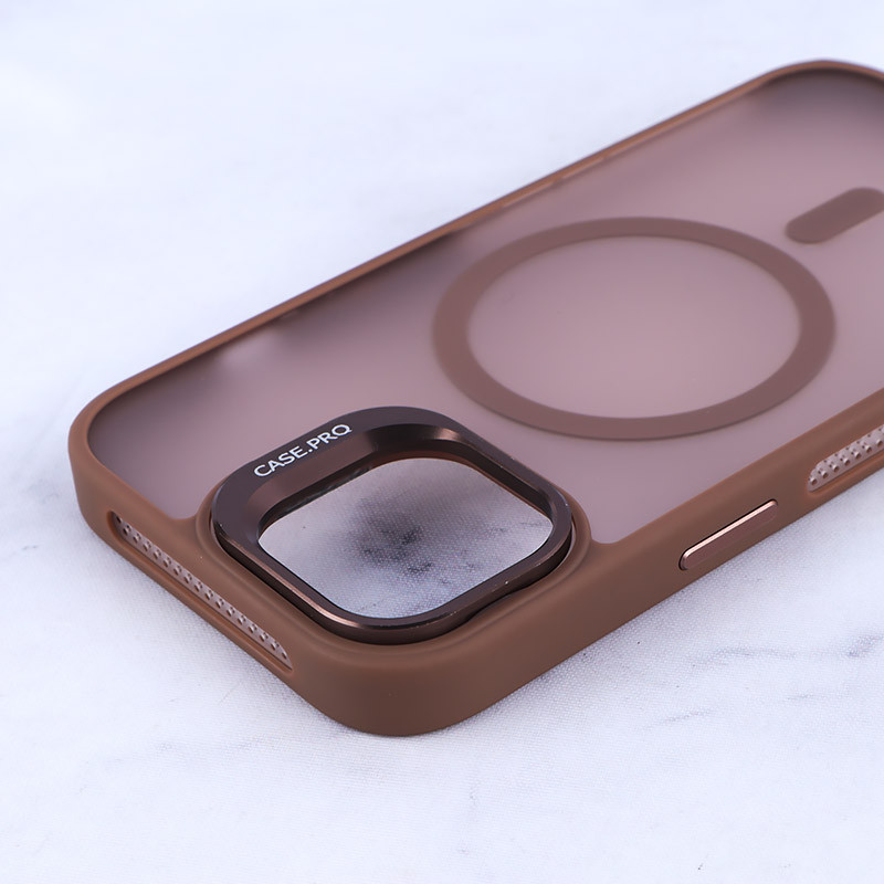 قاب مگ سیف استندشو با محافظ لنز رینگی آیفون iPhone 15 پشت مات