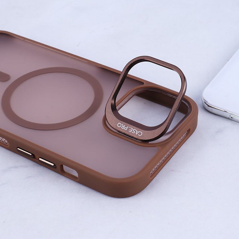 قاب مگ سیف استندشو با محافظ لنز رینگی آیفون iPhone 15 پشت مات