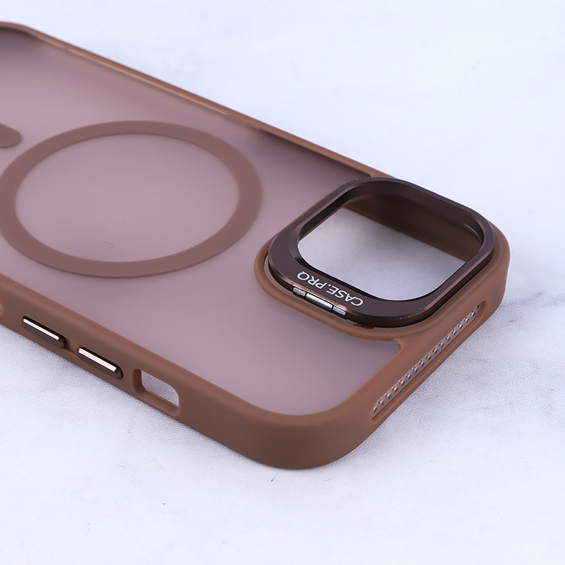 قاب مگ سیف استندشو با محافظ لنز رینگی آیفون iPhone 15 پشت مات