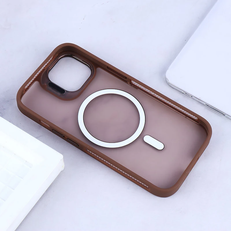 قاب مگ سیف استندشو با محافظ لنز رینگی آیفون iPhone 15 پشت مات