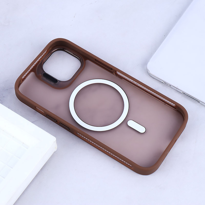 قاب مگ سیف استندشو با محافظ لنز رینگی آیفون iPhone 15 پشت مات