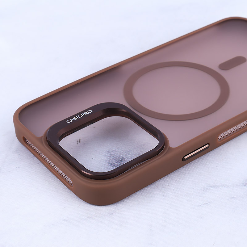 قاب مگ سیف استندشو با محافظ لنز رینگی آیفون iPhone 15 Pro Max پشت مات