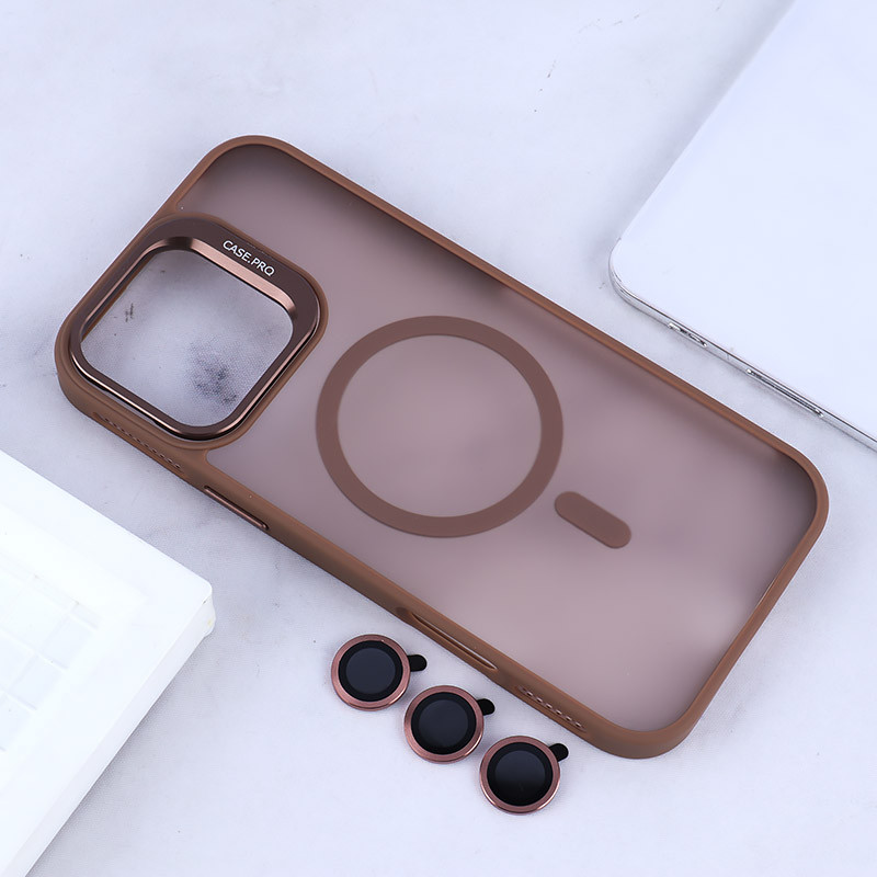 قاب مگ سیف استندشو با محافظ لنز رینگی آیفون iPhone 16 Pro Max پشت مات
