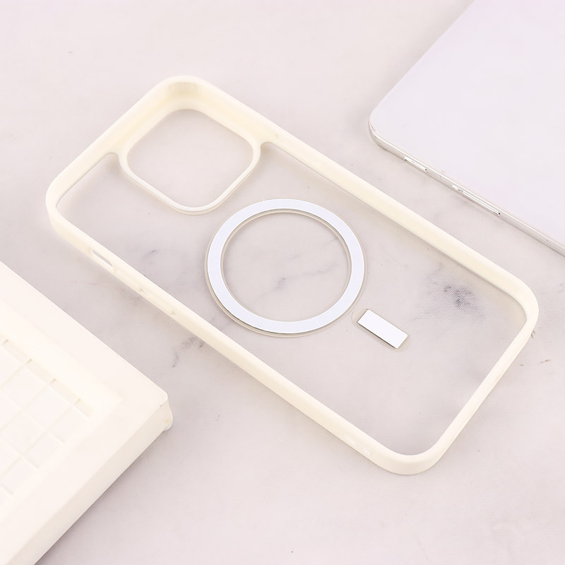 قاب PC شفاف دور رنگی مگ سیف iPhone 14 Pro Max