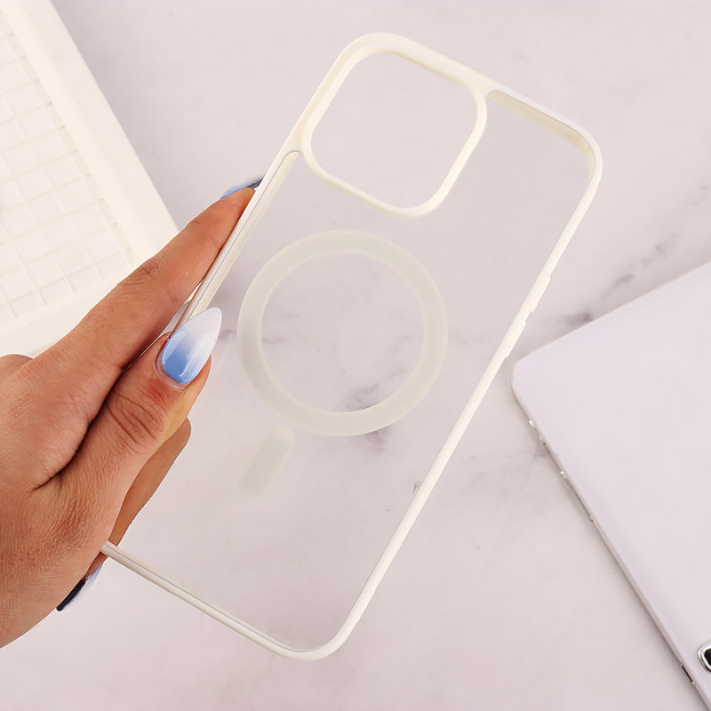 قاب PC شفاف دور رنگی مگ سیف iPhone 14 Pro Max