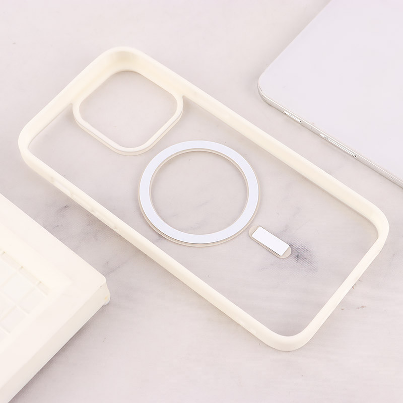 قاب PC شفاف دور رنگی مگ سیف iPhone 15 Pro Max