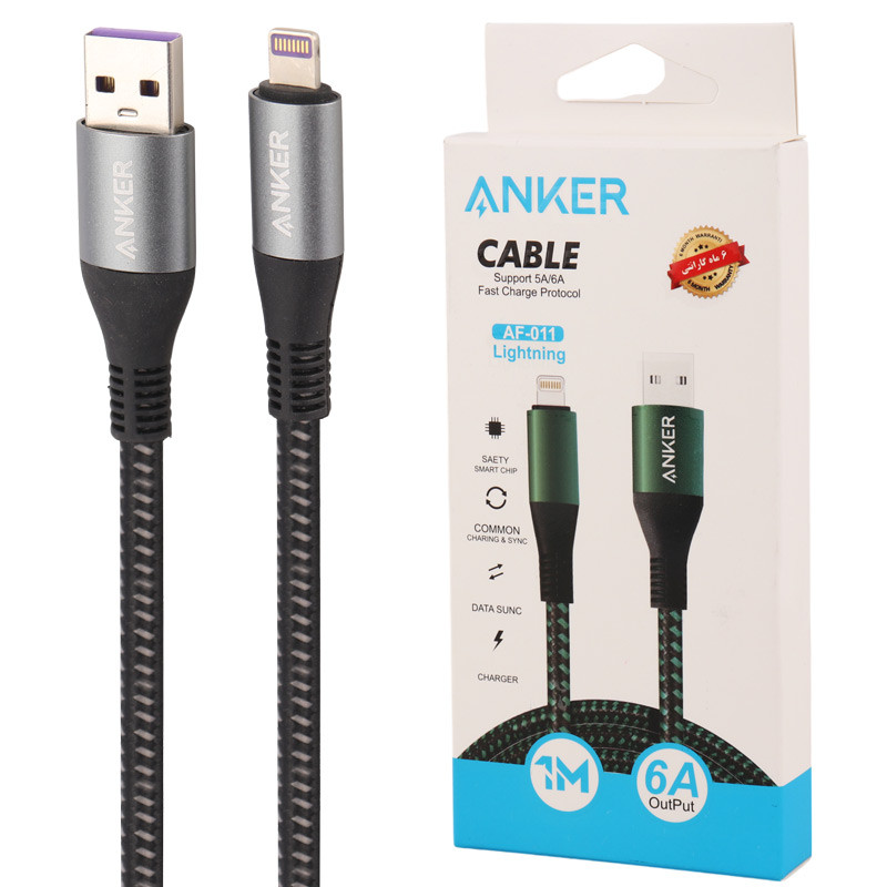 کابل لایتینگ فست شارژ ANKER AF-011 6A 1M