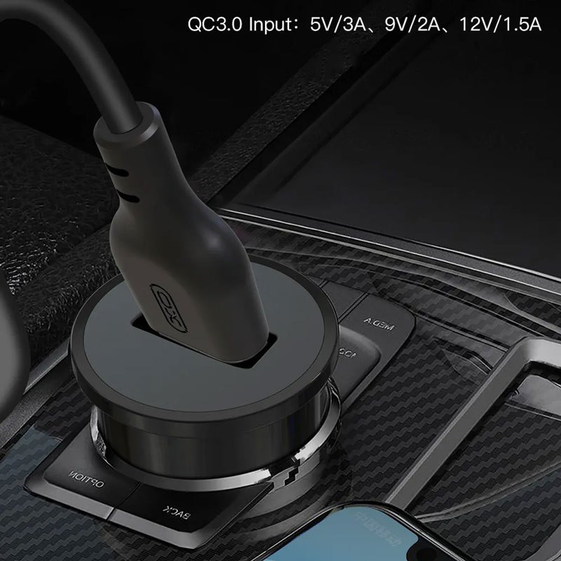 شارژر فندکی فست شارژ XO XO-TZ12 3A QC3.0 PD 18W + کابل تایپ سی