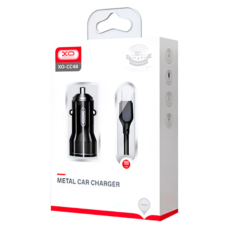 شارژر فندکی فست شارژ XO XO-CC48 2.4A 12W + کابل تایپ سی