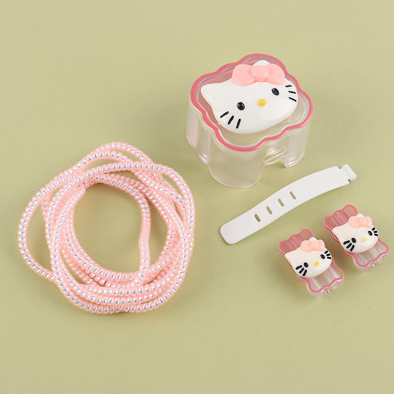ست محافظ کابل و کلگی شارژر آیفون طرح Kitty