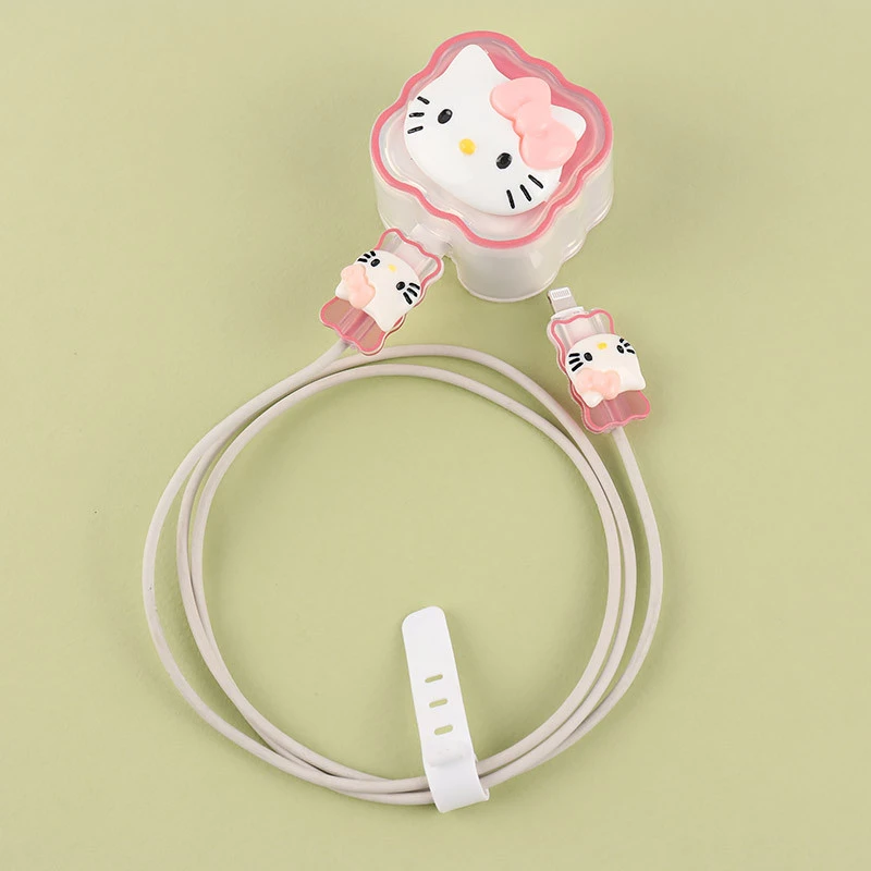 ست محافظ کابل و کلگی شارژر آیفون طرح Kitty