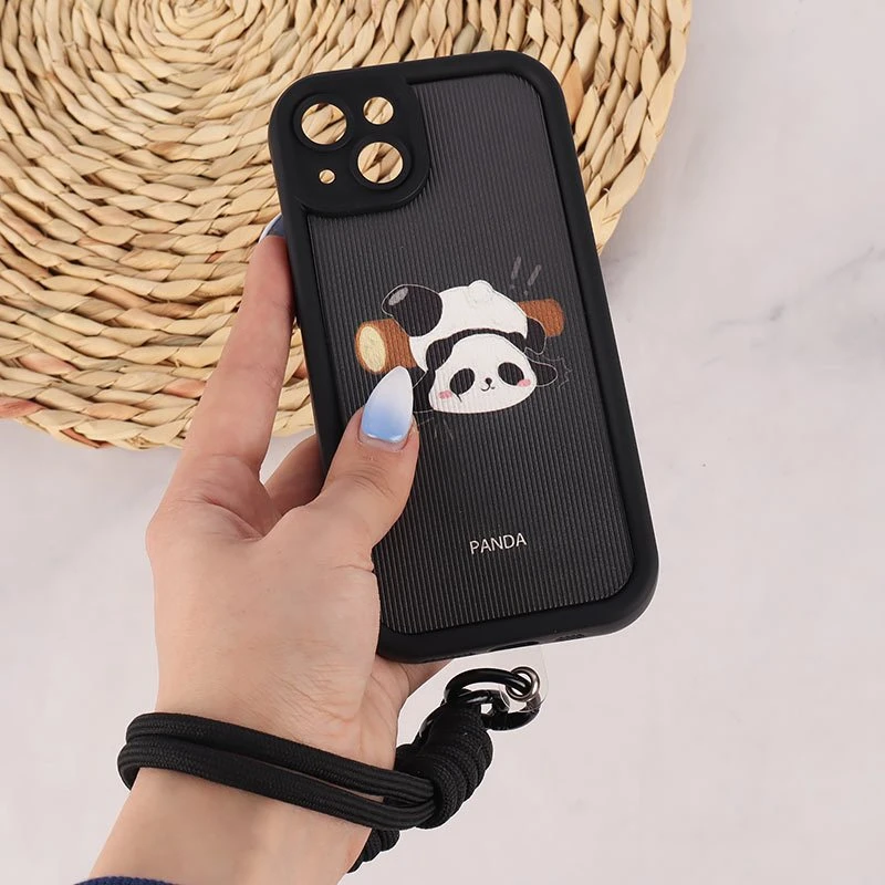 قاب کبریتی سولید آیفون iPhone 13 محافظ لنزدار با بند مچی