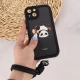 قاب کبریتی سولید آیفون iPhone 13 محافظ لنزدار با بند مچی