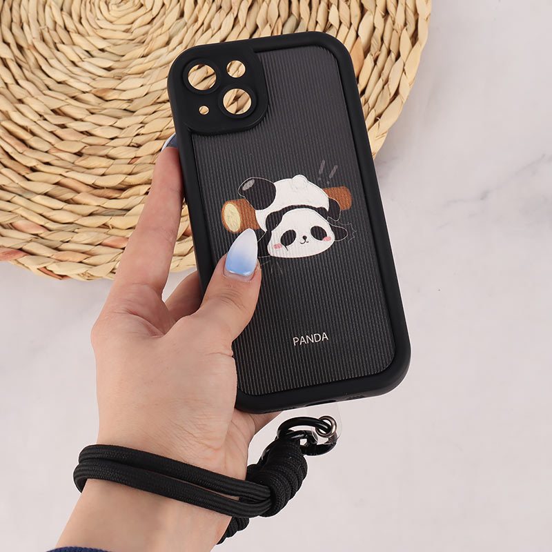 قاب کبریتی سولید آیفون iPhone 13 محافظ لنزدار با بند مچی