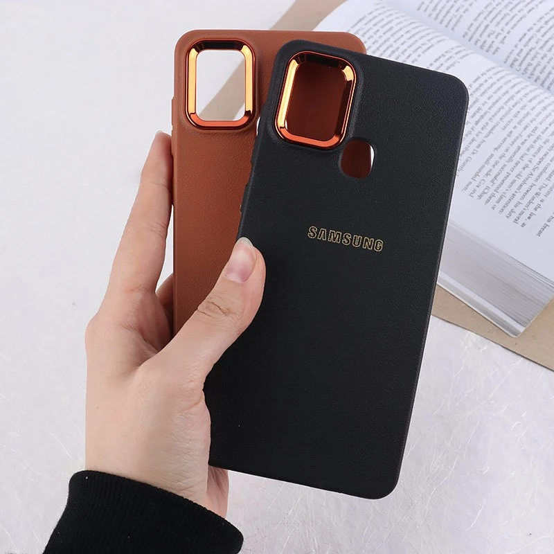 قاب ژله ای سامسونگ Galaxy A21s دور محافظ متال لوگودار