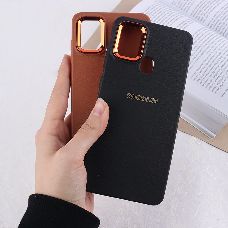 قاب ژله ای سامسونگ Galaxy A21s دور محافظ متال لوگودار