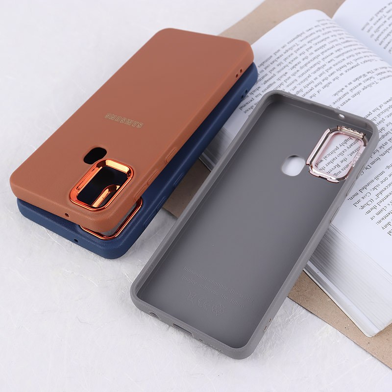 قاب ژله ای سامسونگ Galaxy A21s دور محافظ متال لوگودار