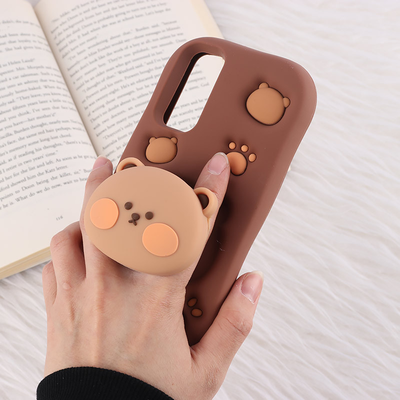 قاب سیلیکونی سامسونگ Galaxy A15 پاپ سوکت دار طرح Bear