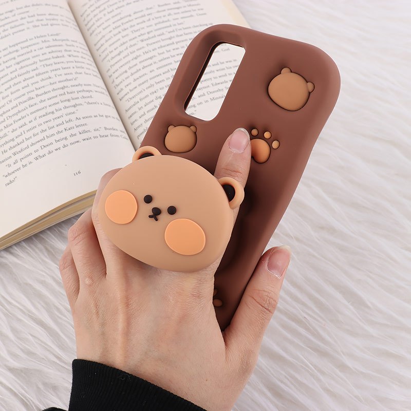 قاب سیلیکونی سامسونگ Galaxy A54 پاپ سوکت دار طرح Bear