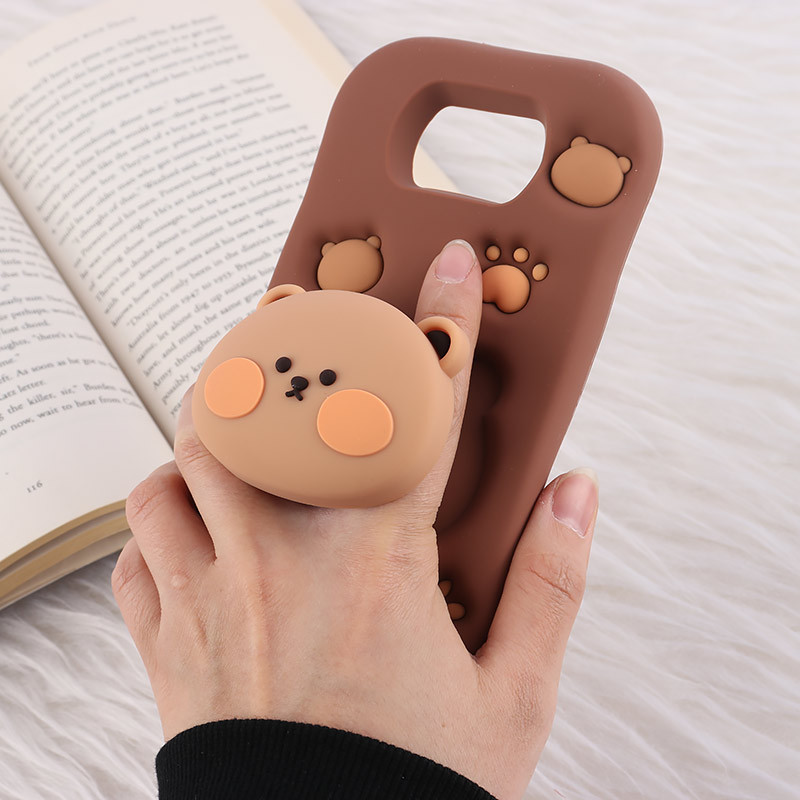 قاب سیلیکونی شیائومی Poco X3 / X3 NFC / X3 Pro پاپ سوکت دار طرح Bear
