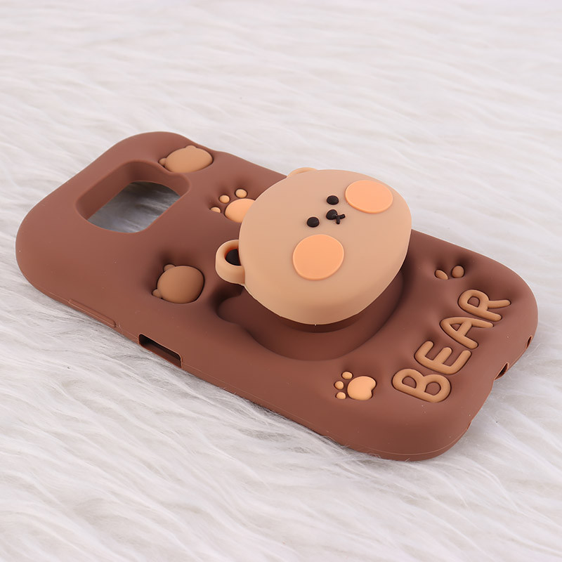 قاب سیلیکونی شیائومی Poco X3 / X3 NFC / X3 Pro پاپ سوکت دار طرح Bear