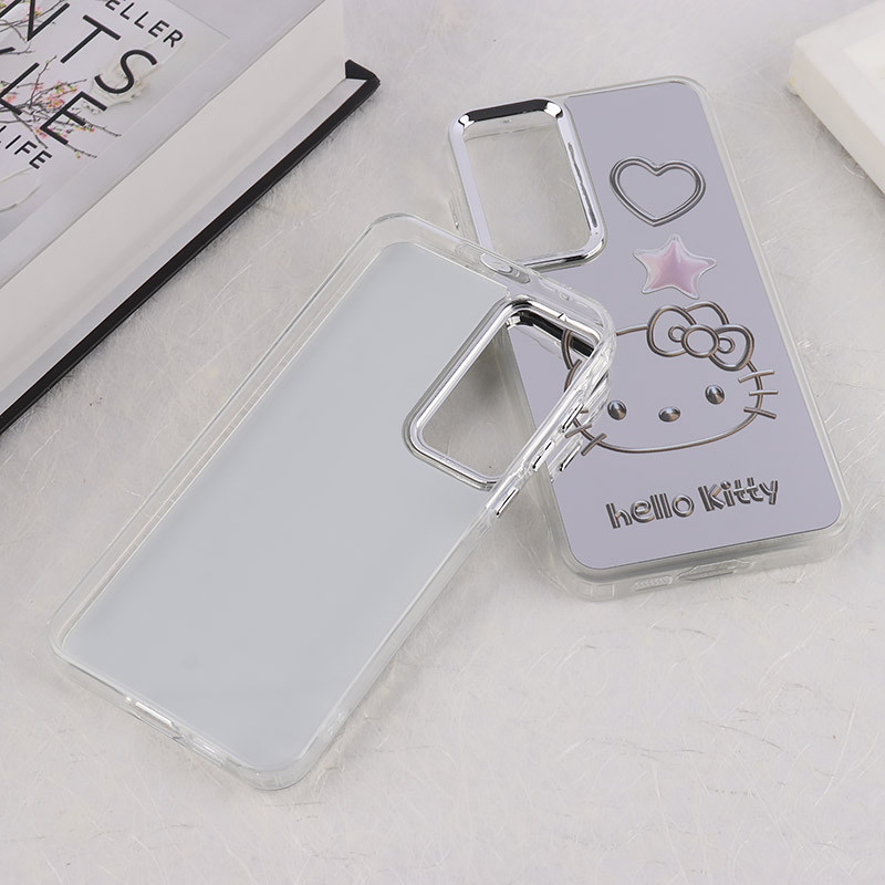 قاب آینه ای سامسونگ Galaxy A55 طرح دار دور محافظ متال