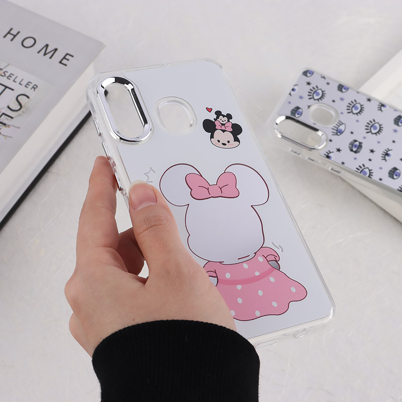 قاب آینه ای سامسونگ Galaxy A20 / A30 طرح دار دور محافظ متال
