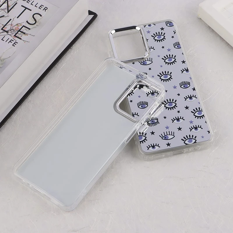 قاب آینه ای سامسونگ Galaxy A12 / M12 طرح دار دور محافظ متال