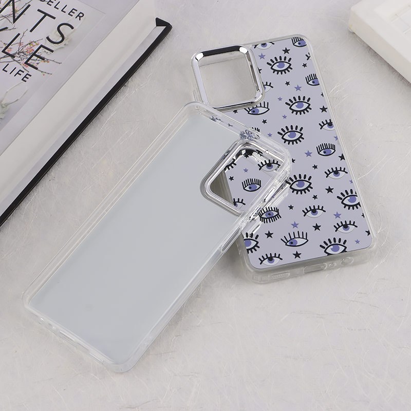 قاب آینه ای سامسونگ Galaxy A12 / M12 طرح دار دور محافظ متال
