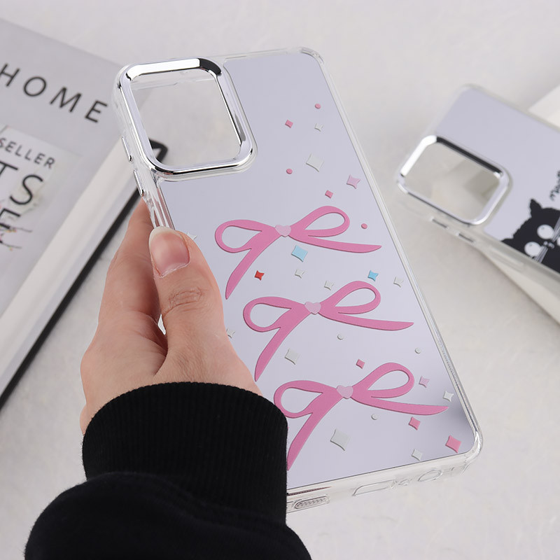 قاب آینه ای سامسونگ Galaxy A12 / M12 طرح دار دور محافظ متال